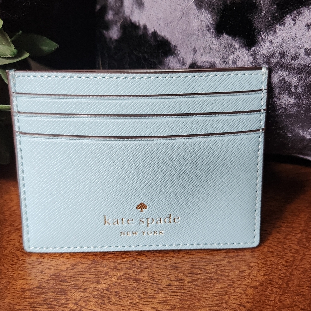 Kate Spade Smokey Blue Card Holder - Picture 6 of 11
